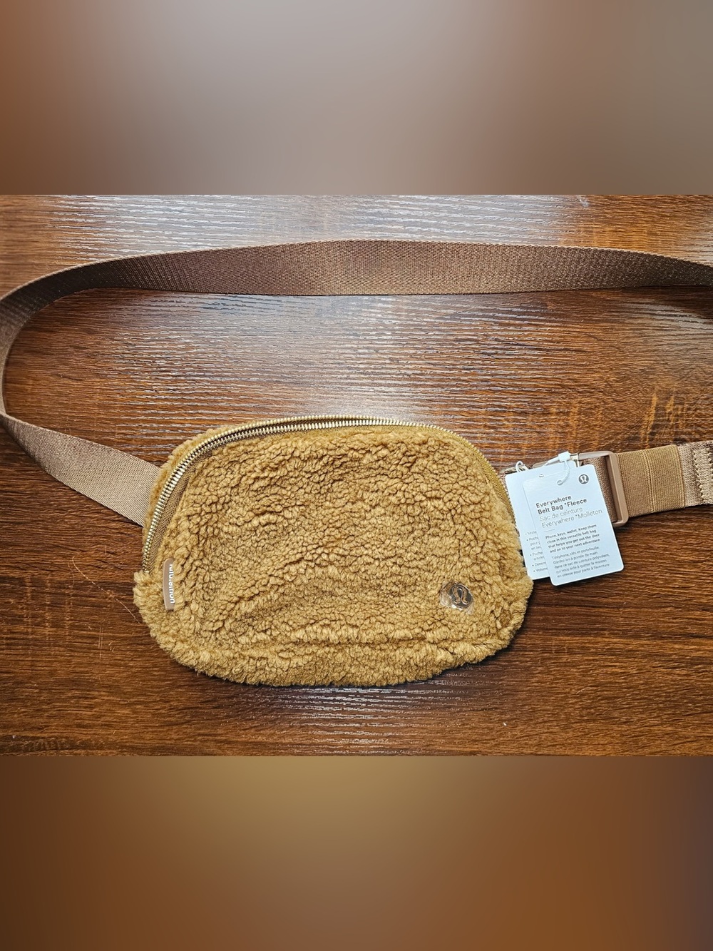 NWT! Sold Out! Everywhere Belt Bag 1L Fleece Burnt Caramel